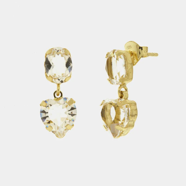 Orecchini in Argento 925 con punto luce e cuore pendente - BYSIMON gioielli