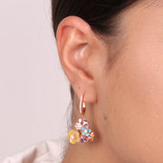 Orecchini in Argento 925 con fiori in madreperla con zirconi colorati