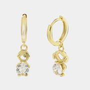 Orecchini in Argento 925 con bambino e bambina pendenti con zircone trasparente