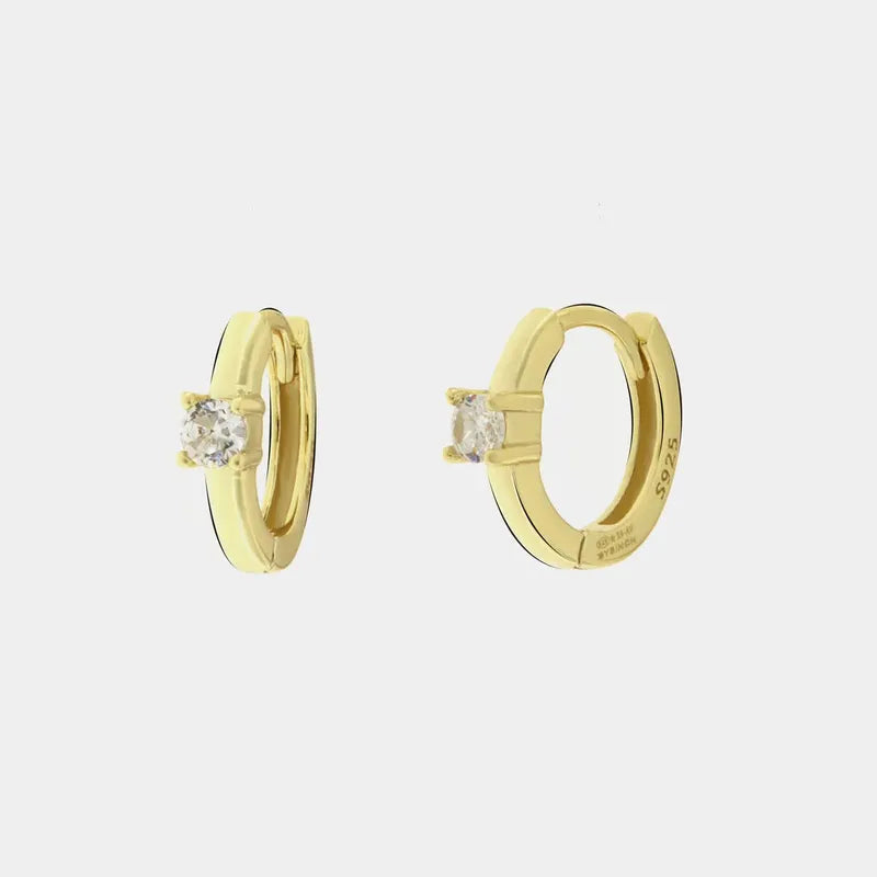 Orecchini in Argento 925 a cerchio con punto luce
