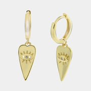 Orecchini in Argento 925 a forma di cuore con occhio portafortuna