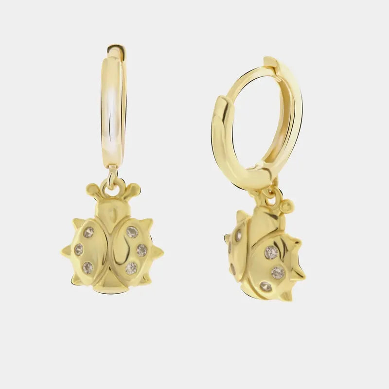 Orecchini in Argento 925 con coccinella portafortuna