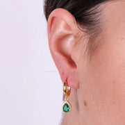 Orecchini in Argento 925 con zircone a forma di goccia verde