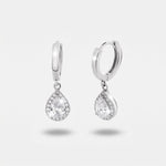 Orecchini in Argento 925 con zircone a forma di goccia trasparente - BYSIMON gioielli