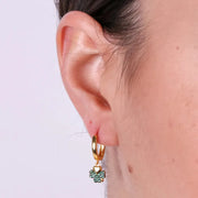 Orecchini in Argento 925 con quadrifoglio impreziosito da zirconi verdi