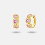 Orecchini in Argento 925 con punti luce rosa - BYSIMON gioielli