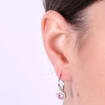 Orecchini in Argento 925 con punto luce rosa - BYSIMON gioielli