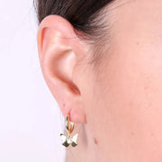 Orecchini in Argento 925 a cerchietto con farfalla pendente