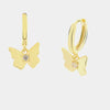 Orecchini in Argento 925 a cerchietto con farfalla pendente