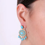 Orecchini in Argento 925 a forma di fiore turchese