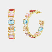 Orecchini in Argento 925 a cerchio con zirconi colorati