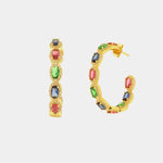 Orecchini in Argento 925 a cerchio con zirconi colorati