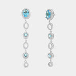 Orecchini in Argento 925 con zirconi azzurri