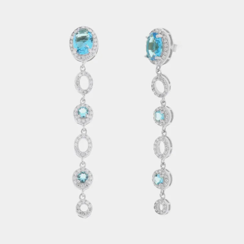 Orecchini in Argento 925 con zirconi azzurri