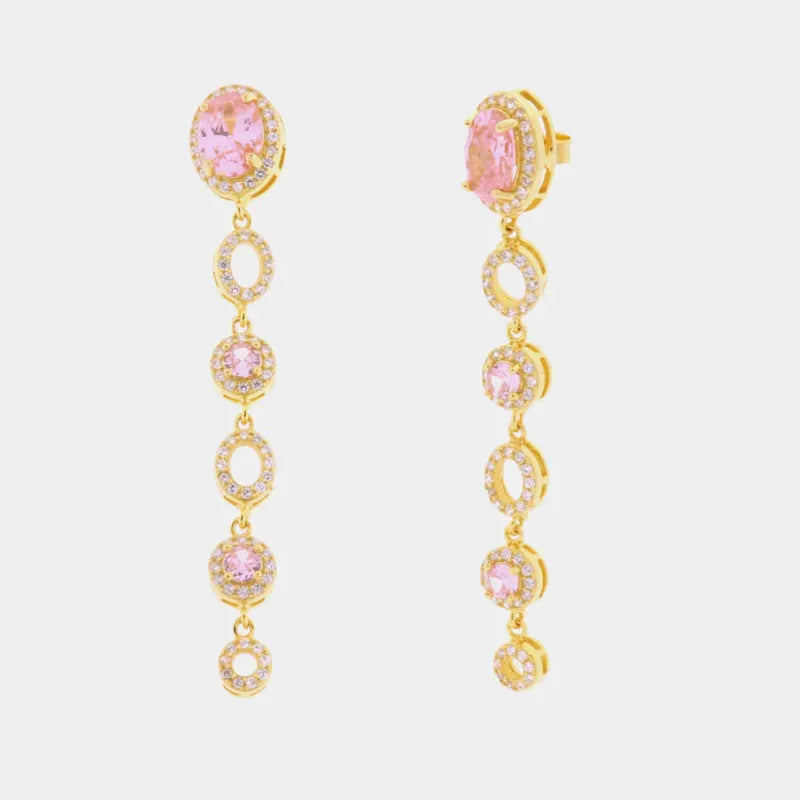 Orecchini in Argento 925 con zirconi rosa