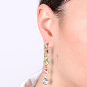 Orecchini in Argento 925 con cristalli colorati pendenti