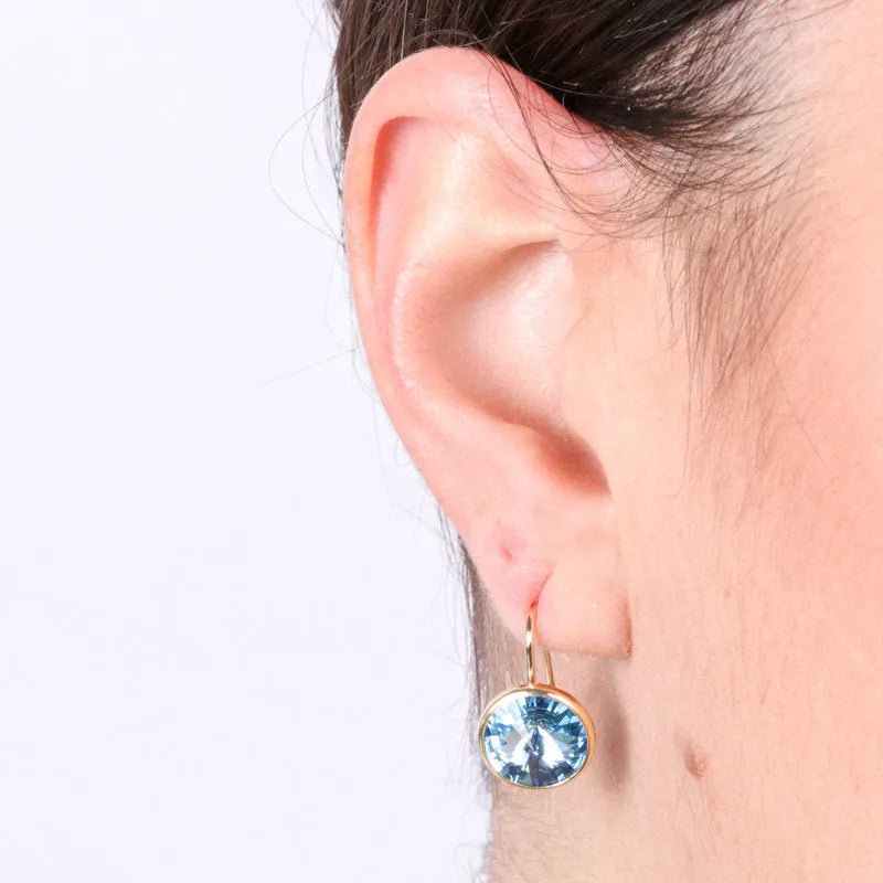 925 Silver monarchine earrings with blue crystals