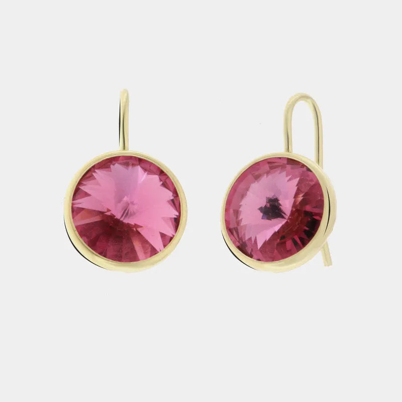 Orecchini in Argento 925 a monarchina con cristalli rosa