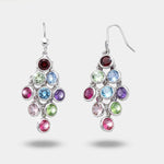 Orecchini in Argento 925 a cascata con cristalli colorati pendenti - BYSIMON gioielli