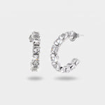 Orecchini in Argento 925 a cerchio con cristalli - BYSIMON gioielli