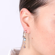 Orecchini in Argento 925 con cristalli colorati pendenti