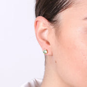 Orecchini in Argento 925 a lobo con cristalli verdi