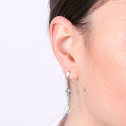 Orecchini in Argento 925 con cuore pendente e punto luce azzurro