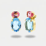 Orecchini in Argento 925 con cristalli azzurri e rosa - BYSIMON gioielli