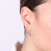 Orecchini in Argento 925 a monarchina con cristalli azzurri