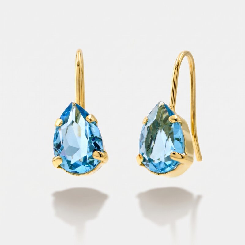 Orecchini in Argento 925 a monarchina con cristalli azzurri - BYSIMON gioielli