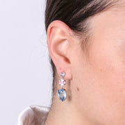 Orecchini in Argento 925 con cristalli colorati pendenti