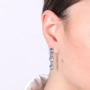 Orecchini in Argento 925 con cristalli pendenti azzurri