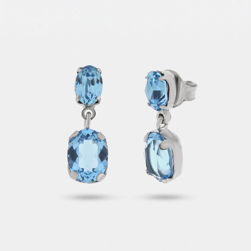 Orecchini in Argento 925 con cristalli azzurri - BYSIMON gioielli