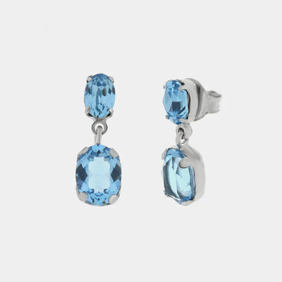 Orecchini in Argento 925 con cristalli azzurri - BYSIMON gioielli