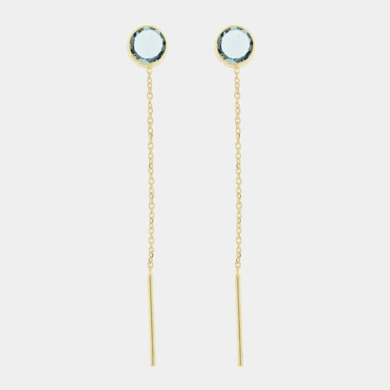 Orecchini in Argento 925 lunghi con punto luce azzurro