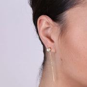 Orecchini in Argento 925 lunghi con punto luce trasparente