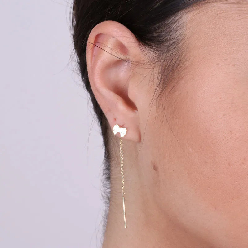 Orecchini in Argento 925 lunghi con fiocco