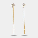 Orecchini in Argento 925 lunghi con croce Collezione Armonia - BYSIMON gioielli