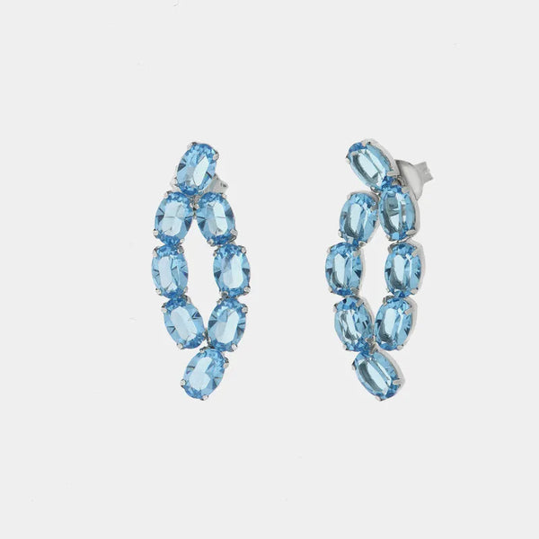 Orecchini in Argento 925 con cristalli azzurri - BYSIMON gioielli