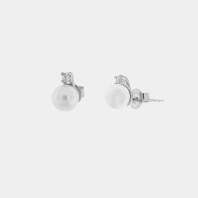 Orecchini argento 925 con perla a lobo - BYSIMON gioielli