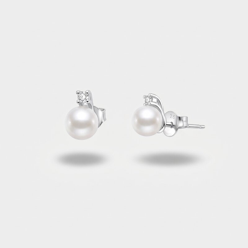 Orecchini argento 925 con perla a lobo - BYSIMON gioielli