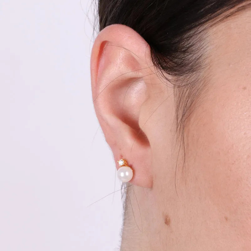 Orecchini in Argento 925 a lobo con perla Collezione Barcellona - BYSIMON gioielli