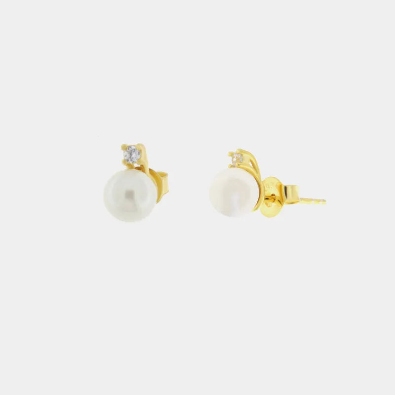 Orecchini in Argento 925 a lobo con perla Collezione Barcellona - BYSIMON gioielli