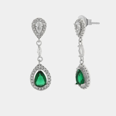 Orecchini in Argento 925 con goccia verde Collezione Barcellona - BYSIMON gioielli
