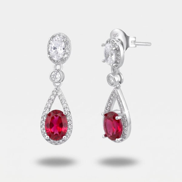Orecchini in Argento 925 con goccia fucsia Collezione Barcellona - BYSIMON gioielli