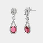 Orecchini in Argento 925 con goccia fucsia Collezione Barcellona - BYSIMON gioielli