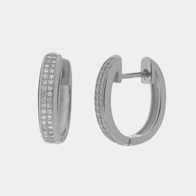 Orecchini in Argento 925 a cerchio con zirconi Collezione Barcellona - BYSIMON gioielli