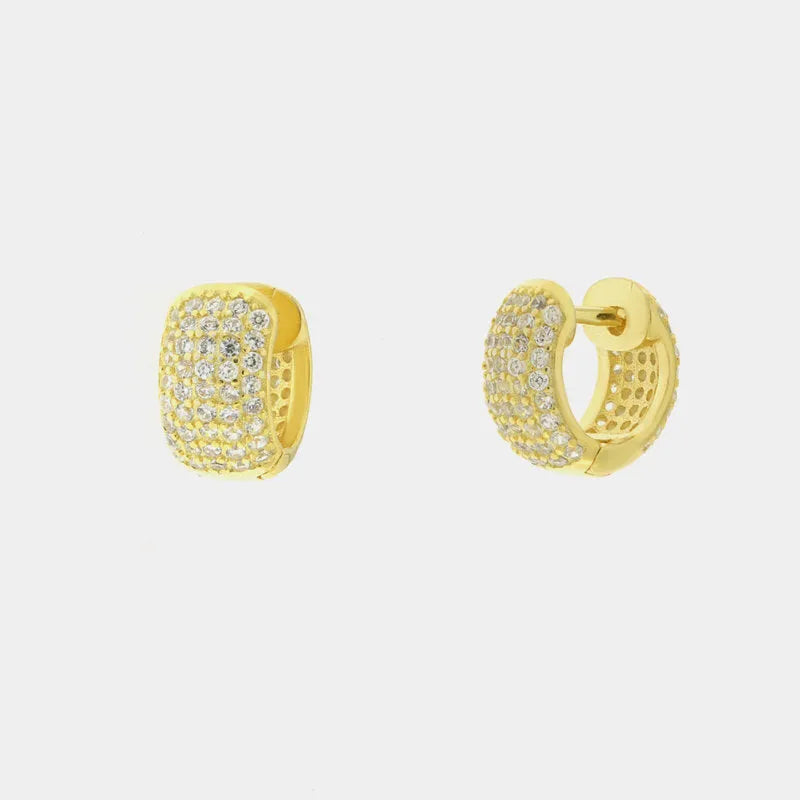 Orecchini in Argento 925 cerchietto pave di zirconi bianchi Collezione Barcellona - BYSIMON gioielli