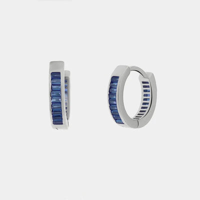 Orecchini in Argento 925 a baguette con zirconi blu Collezione Barcellona - BYSIMON gioielli