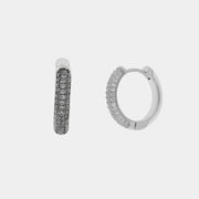 Orecchini in Argento 925  a cerchio con zirconi